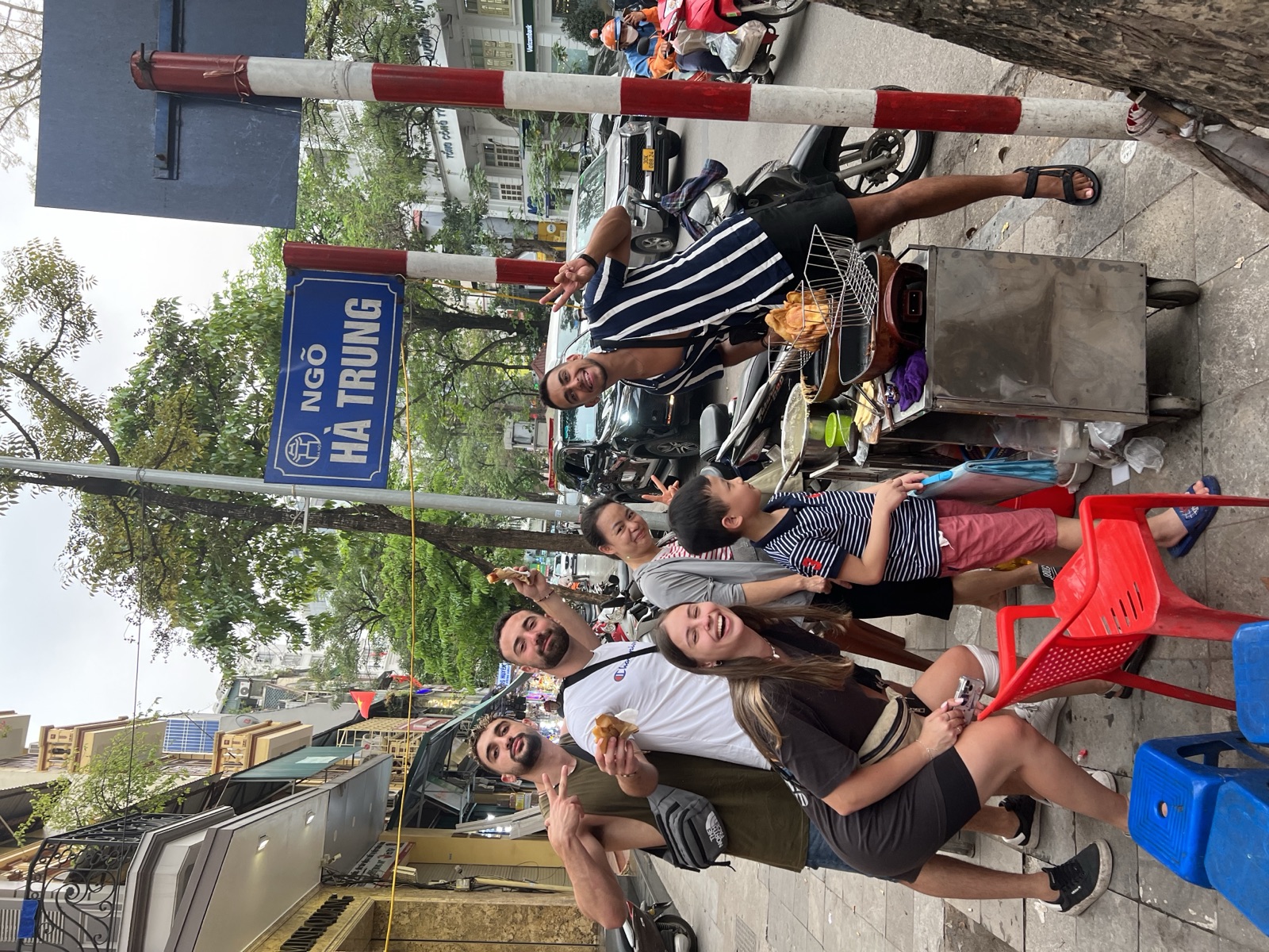 Happy tour group in Hanoi