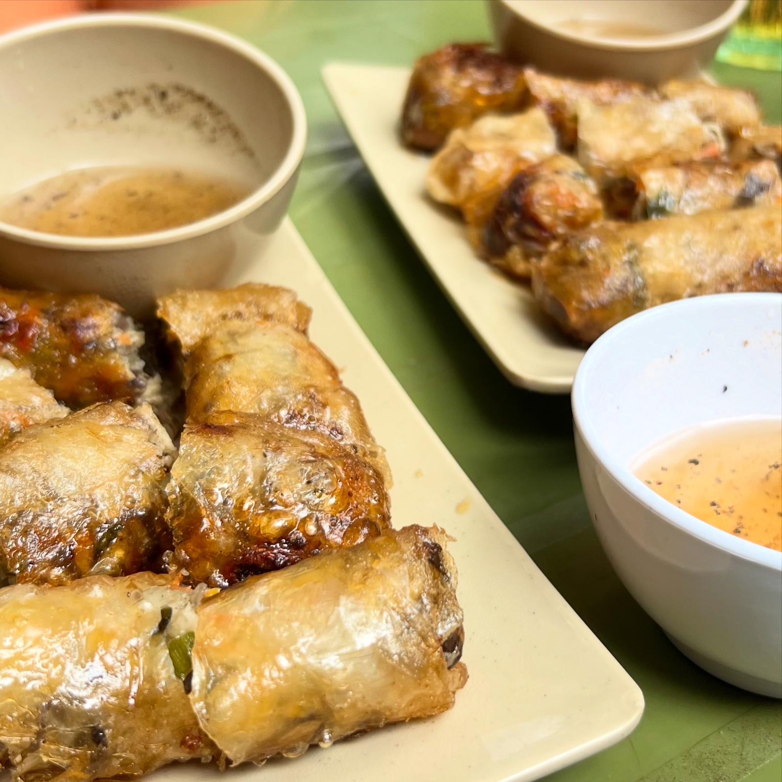 Crispy fried Vietnamese spring rolls